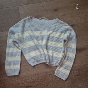 Urban Planet Kids Striped Sweater in Gray and Cream